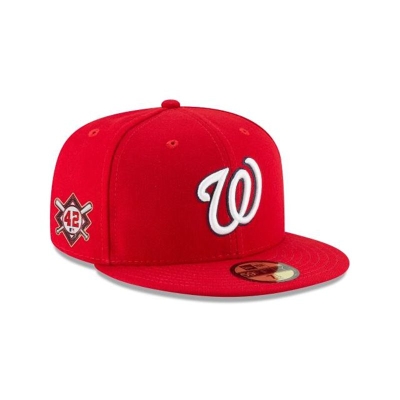 Red Washington Nationals Hat - New Era MLB Jackie Robinson Day 59FIFTY Fitted Caps USA5139027